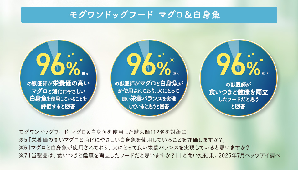 多くの獣医師から高い評価を得ています!モグワン マグロ&白身魚